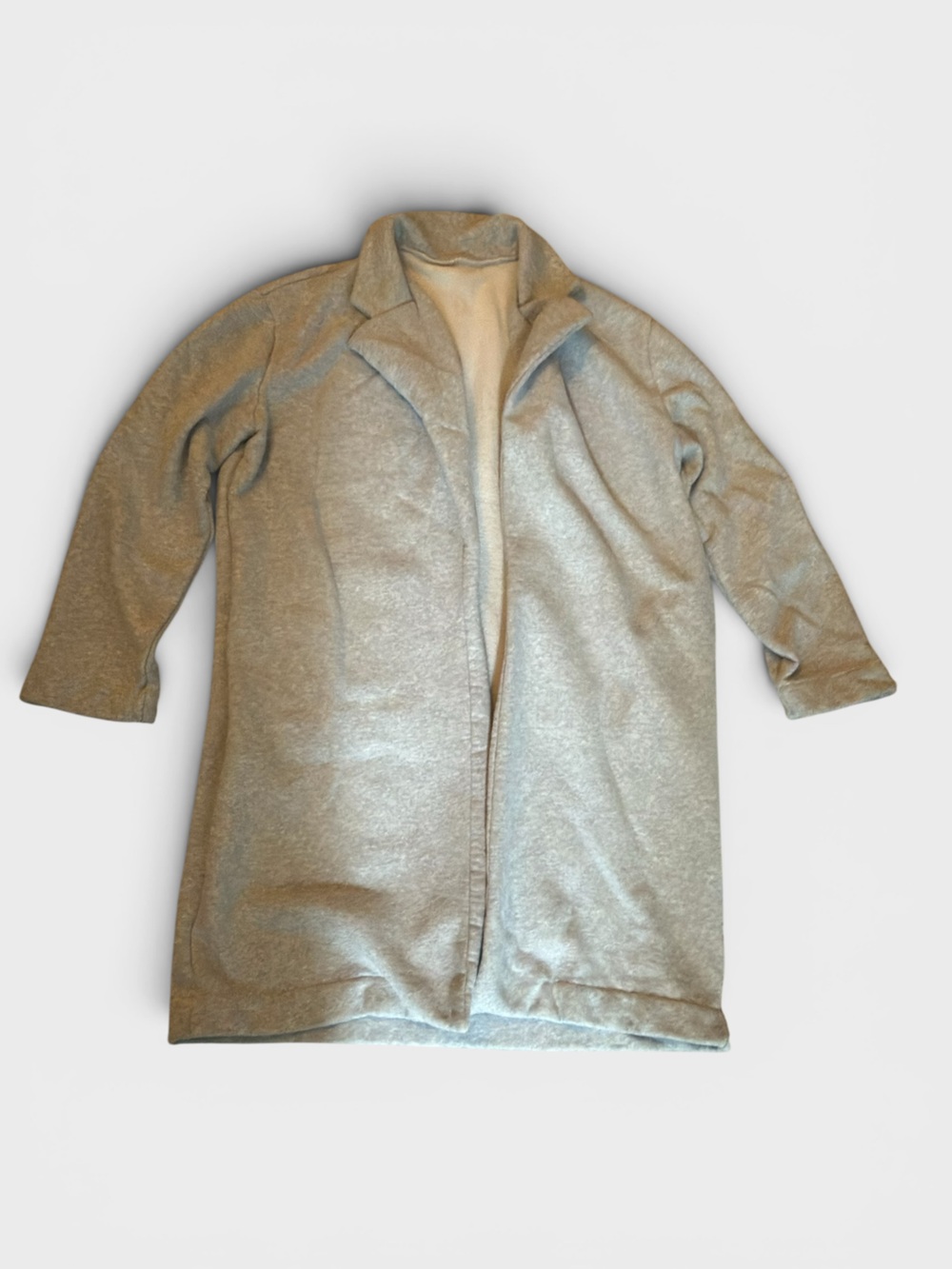 Vuori Gray Plush Open-Front Blazer Sweatshirt